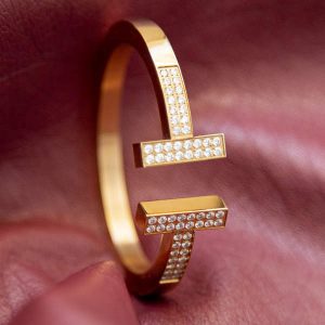 دستبند استیل ضد حساسیت با روکش طلا برند تیفانی TIFFANY - بلاارن