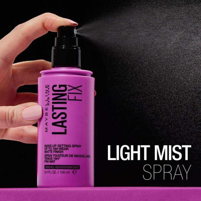 اسپری فیکس آرایش میبلین مدل لستینگ فیکس-بلاران Maybelline Facestudio Lasting Fix Makeup Setting Spray Matte Finish