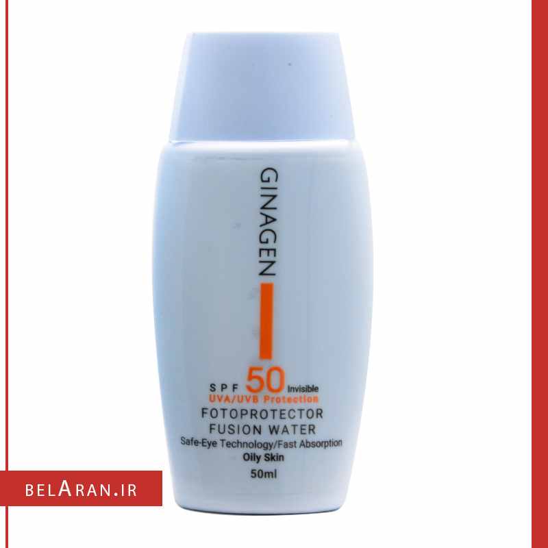 کرم ضد آفتاب فیوژن واتر بیرنگ پوست چرب ژیناژن-بلاران GinaGen Fotoprotector Fusion Water Oily Skin SPF 50 Sunscreen Cream
