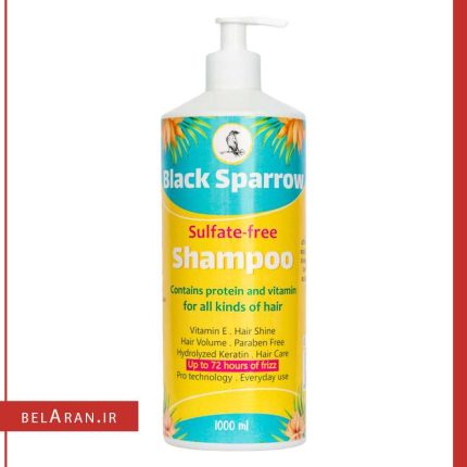 شامپو بدون سولفات بلک اسپارو 1000میل-محصولات بلک اسپارو-لوازم آرایش اورجینال-بلاران sulfate free shampoo black sparrow for all kinds of hair 1000ml-belaran