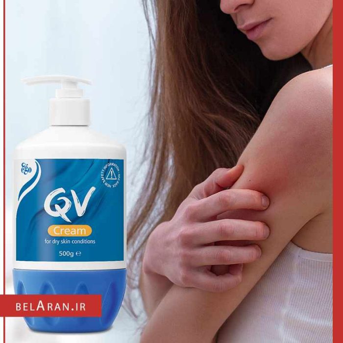کرم نرم کننده و آبرسان کیو وی مخصوص پوست خشک-محصولات کیووی-لوازم آرایش اورجینال-بلاران Qv Cream for dry Skin conditions-belaran
