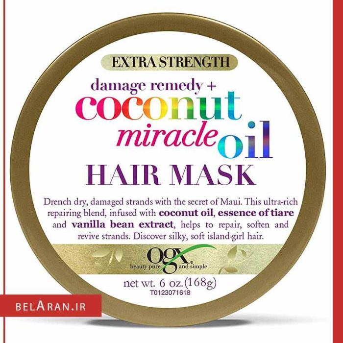 ماسک مو کوکونات او جی ایکس-محصولات او جی ایکس-لوازم آرایش اورجینال-بلاران OGX Extra Strength Damage Remedy Coconut Miracle Oil Mask 168g-belaran