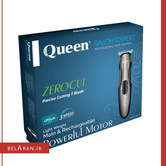 ماشین اصلاح تریمر شارژی کویین مدل hc008d-محصولات کویین-خرید لوازم آرایش اورجینال-بلاران Queen HC008D Zero Cut Salon Expert Hair Trimmer belaran