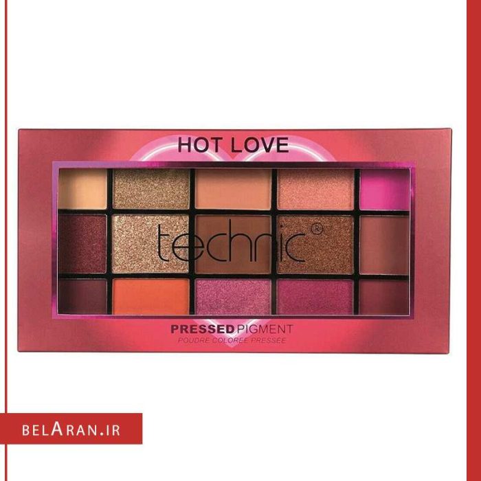 پالت سایه هات لاو تکنیک-محصولات تکنیک-خرید لوازم آرایش اورجینال-بلاران Technic 15 Color Eyeshadow Palette Hot Love belaran