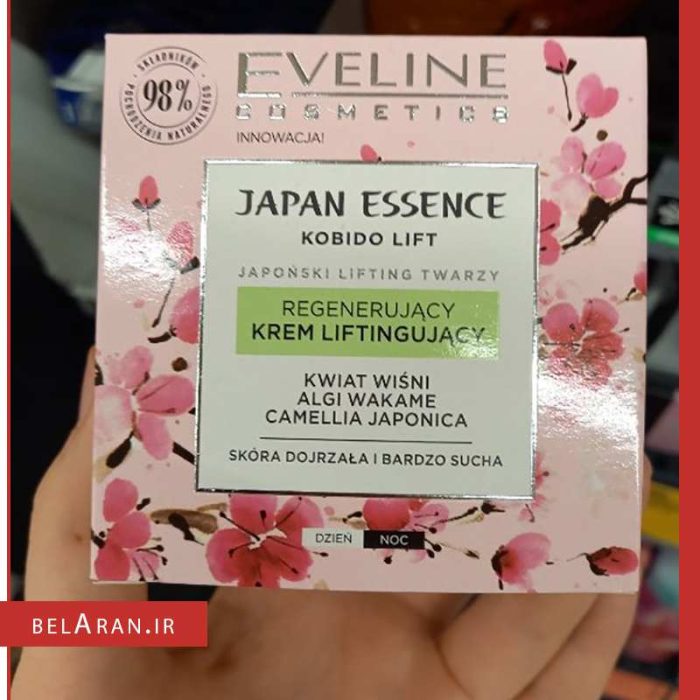 کرم لیفت شکوفه ژاپنی اولاین-محصولات اولاین-خرید لوازم آرایش اورجینال-بلاران Eveline Japan Essence Regenerating Lifting Day and Night Cream for Mature and Very Dry Skin 50ml belaran