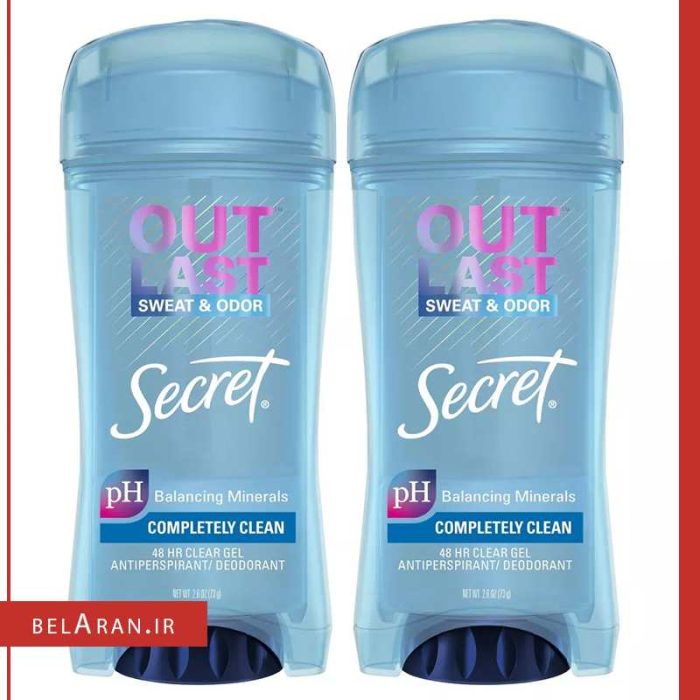دئودورانت مام ژله ای سکرت مدل کامپلتلی کلین-خرید مام سکرت-محصولات سکرت-خرید لوازم آرایش اورجینال-بلاران Secret Outlast Sweat Odor Completely Clean Clear Gel Deodorant belaran