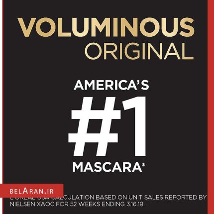 ریمل ولومینوس لورال-خرید ریمل لورال ولومینوس-محصولات لورال-خرید لوازم آرایش اورجینال-بلاران Loreal Voluminous Original Mascara Up To 5 X Fuller Lashes BLACKEST BLACK #310 Belaran