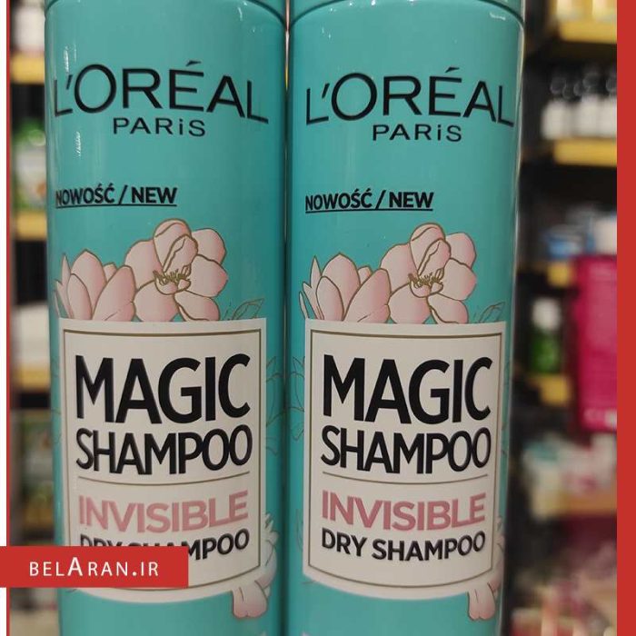 شامپو مو خشک لورال مجیک گل صورتی-خرید شامپو خشک مو-محصولات لورال-خرید لوازم آرایش اورجینال-بلاران Loreal Magic Shampoo Sweet Fusion invisible volumizing dry shampoo Belaran
